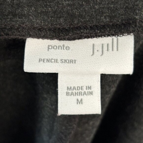 j jill Ponte Knit Pencil Skirt Medium Charcoal Gray Stretch Pockets Career Wear - Picture 6 of 11